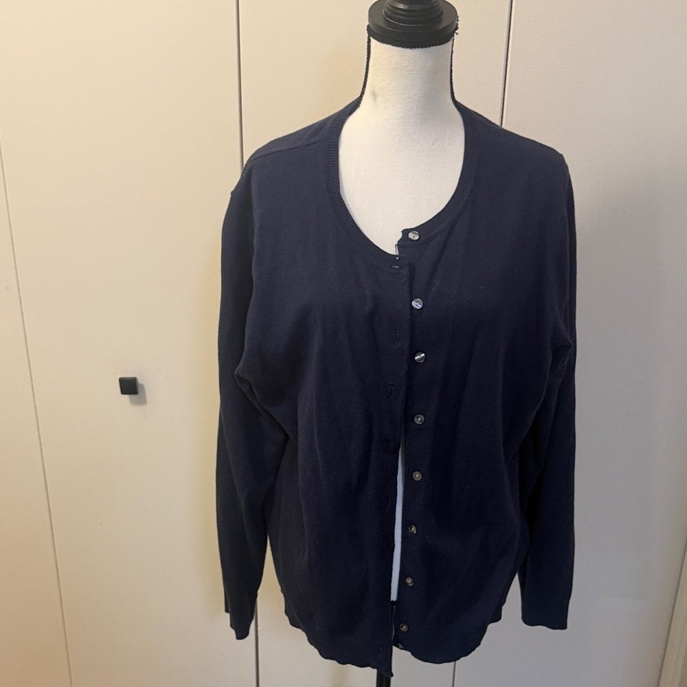 Karen Scott Navy Blue Cardigan